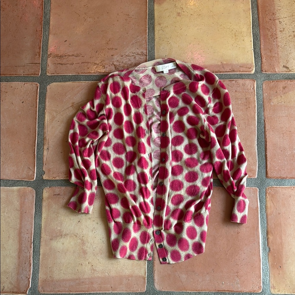 Loft Ann Taylor 100% cotton 3/4 sleeve cardigan